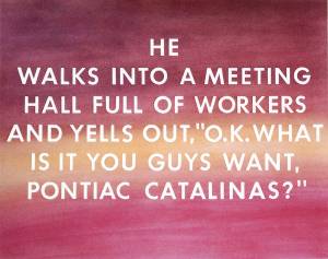 Pontiac Catalinas, pastel on paper, by artist Edward Ruscha