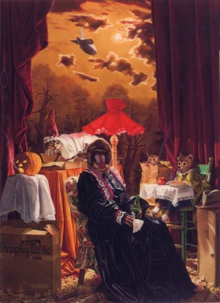 THE LAST ZEPPELIN DESTROYED IN THE WAR, AT FRIEDRICHSHAFEN, a painting by Donald Roller Wilson