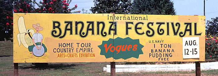 Roadside billboard advertising the 1981 International Banana Festival.